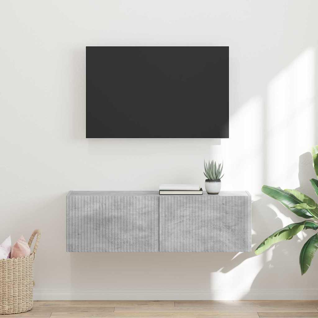 TV vægskab Vægmonteret Beton 60 x 31 x 29.5 cm Konstrueret træ