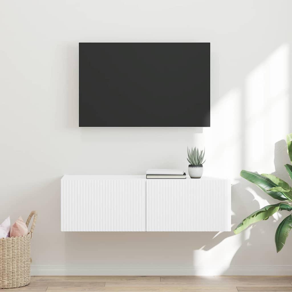 TV vægskab Vægmonteret Hvid 60 x 31 x 29.5 cm Konstrueret træ