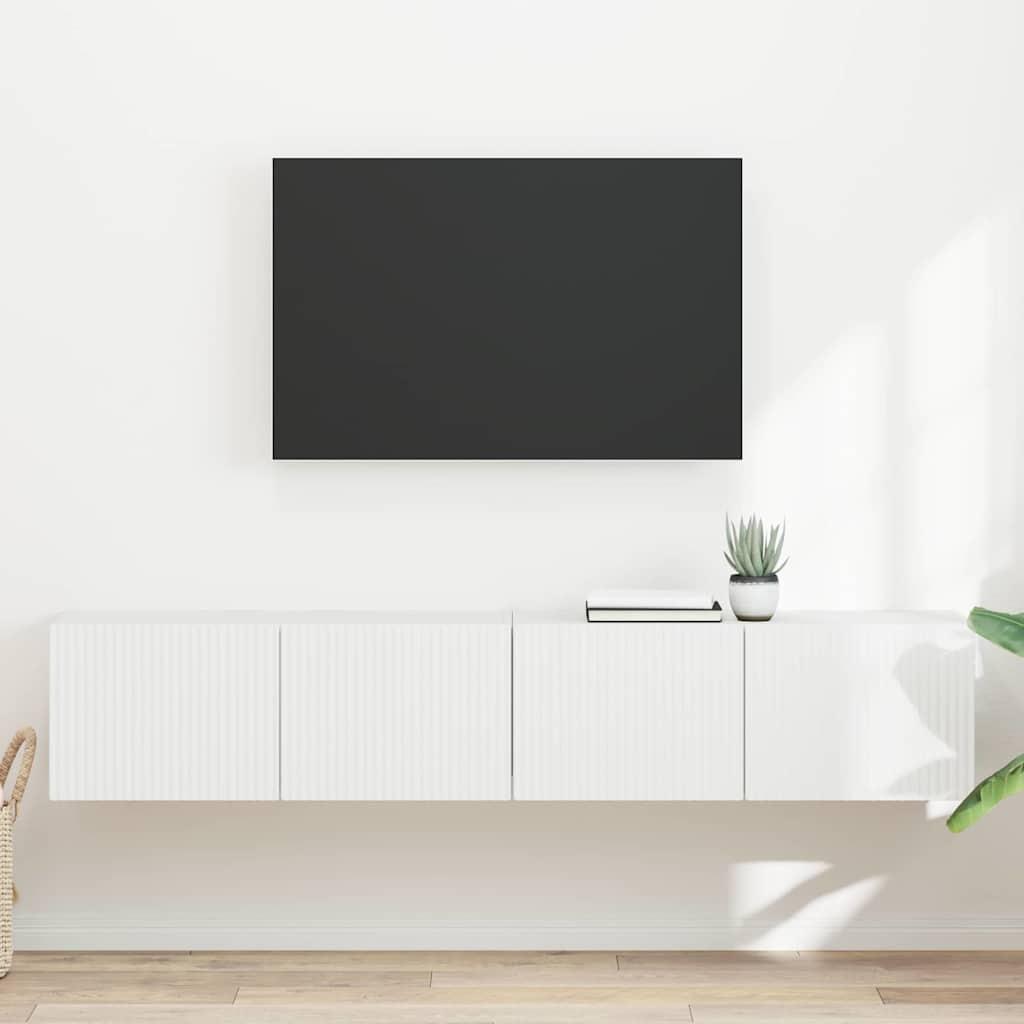 TV vægskab 2 stk Hvid 60 x 31 x 29.5 cm Konstrueret træ