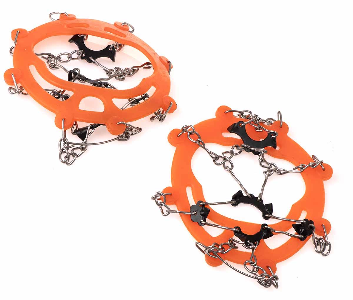 Snekæder til sko med pigge + etui (orange, universel)