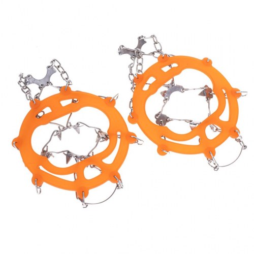 Snekæder til sko med pigge + etui (orange, universel)