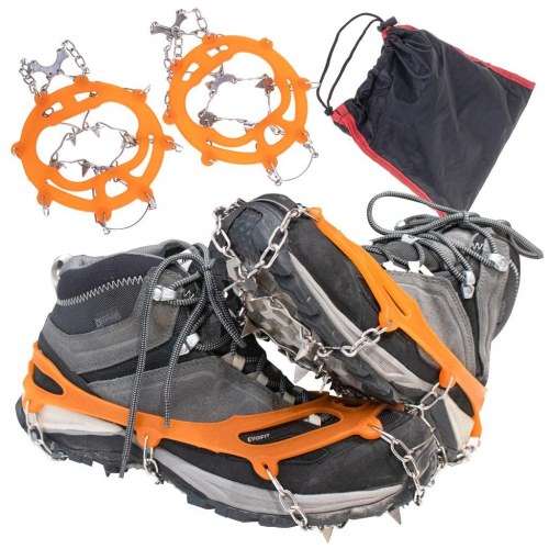 Snekæder til sko med pigge + etui (orange, universel)