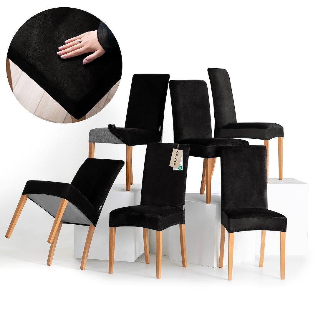 Sofaovertræk RESTILO Sento - sort, glat, klassisk