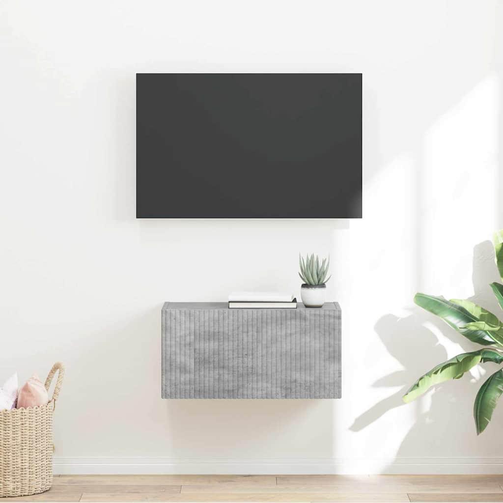 TV vægskab Vægmonteret Beton 60 x 31 x 29.5 cm Konstrueret træ