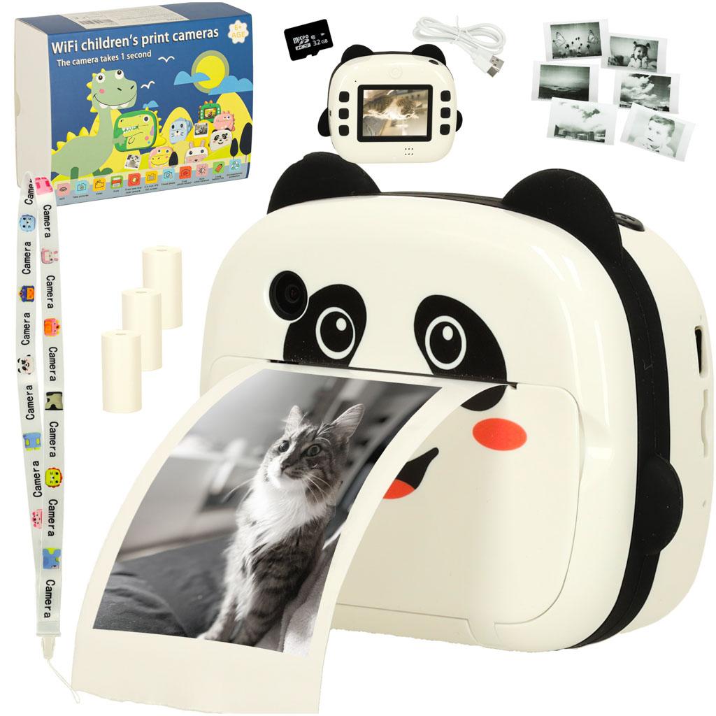Børnekamera med instant print – panda design, WiFi