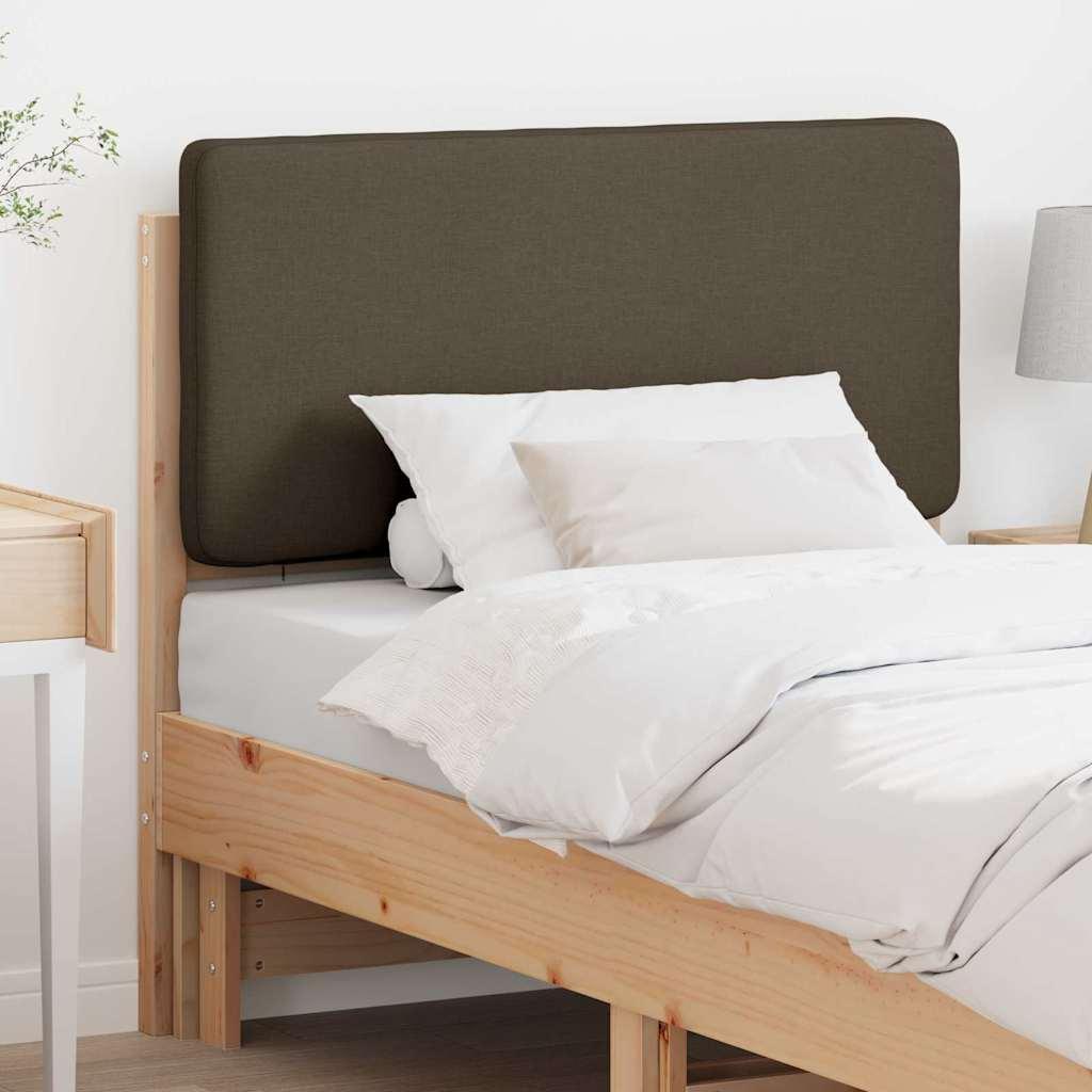 Polstret Sengegavl Grå Massiv Fyrretræ - Brun og taupe / 100 cm