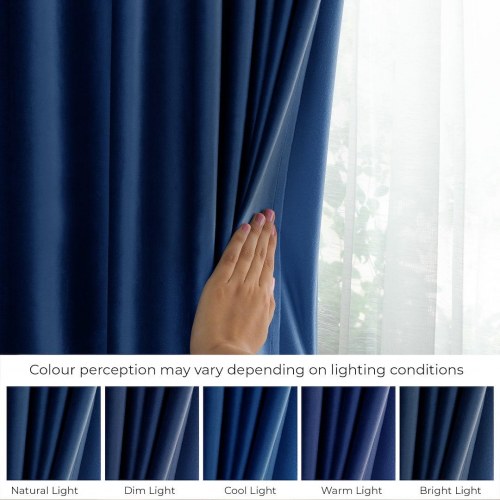 Mørklægningsgardin fløjl 140x270 indigo - AmeliaHome