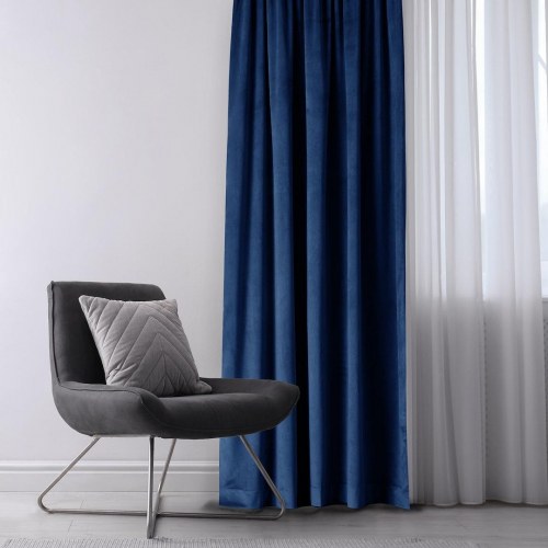 Mørklægningsgardin fløjl 140x270 indigo - AmeliaHome