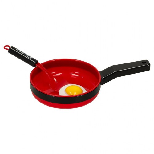 Legetøjskøkken – sæt med gryder, service og tilbehør, 35 dele (rød)