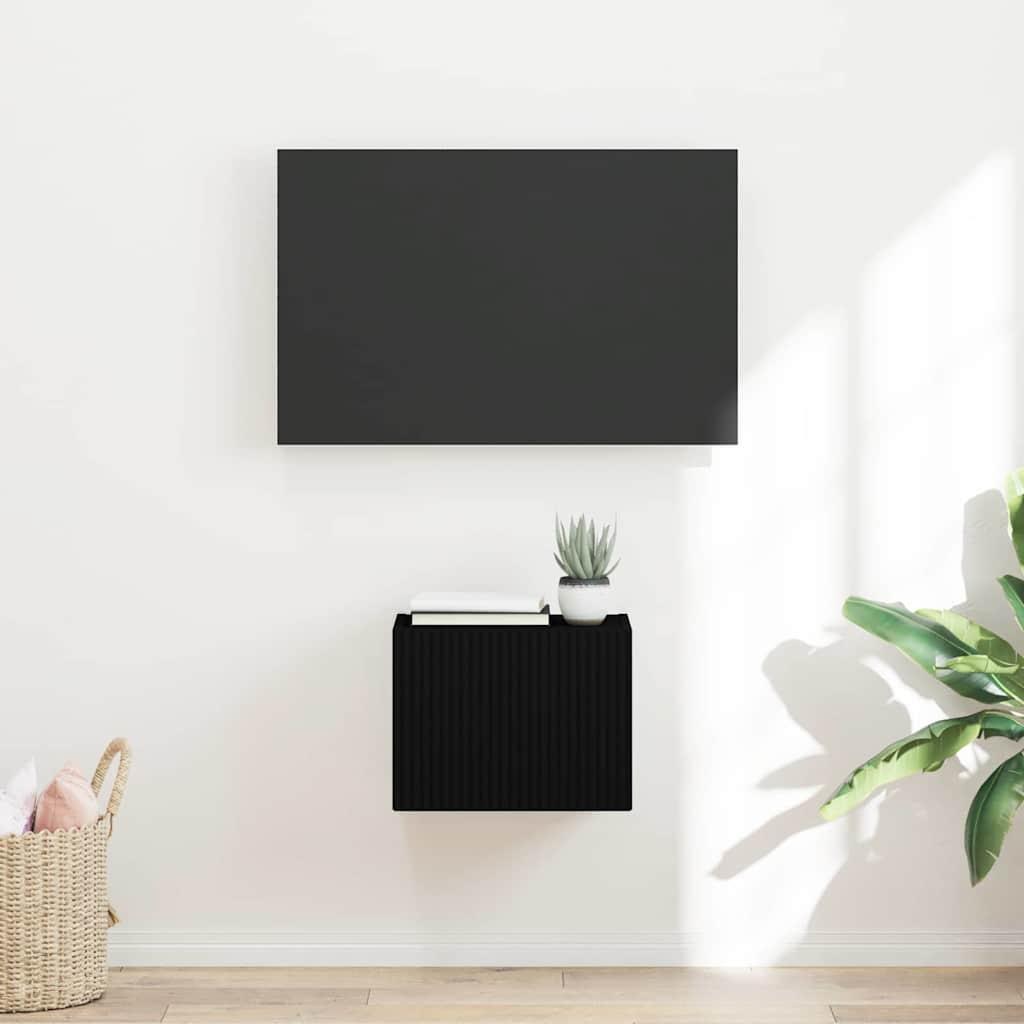 TV vægskab Vægmonteret Sort 60 x 31 x 29.5 cm Konstrueret træ