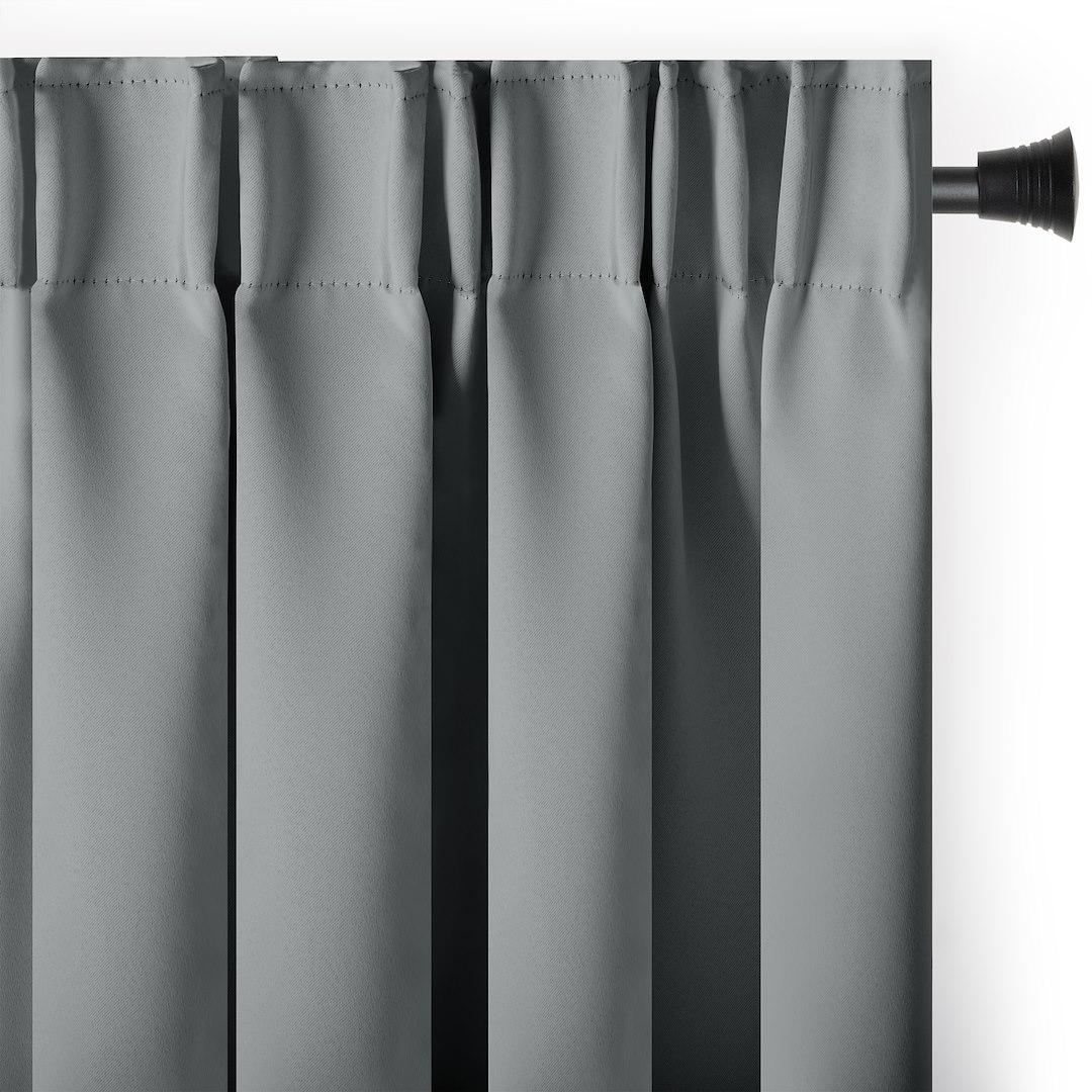 Mørklægningsgardin grå 200×300 cm - RESTILO, klassisk med bånd