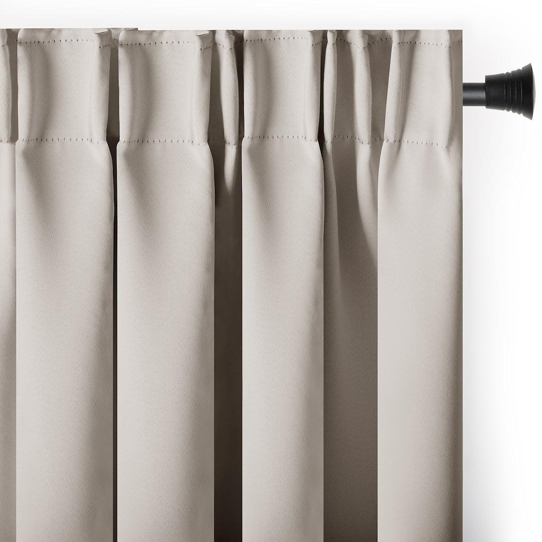 Mørklægningsgardin lys beige 200x300 - RESTILO, klassisk med bånd