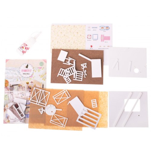 Dukkehus i træ DIY – retro model (3013) med LED