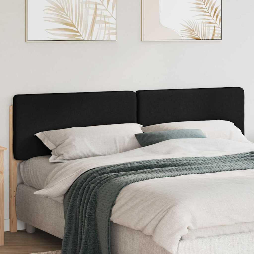 Polstret sengegavl Brun og sort 200 cm Massiv fyrretræ