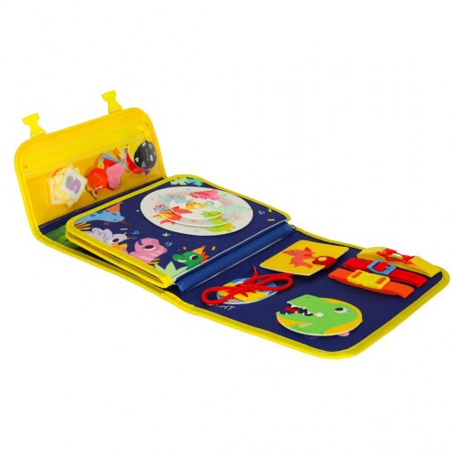 Sanse-montessori aktivitetsboard i rygsagtskuffert – blå