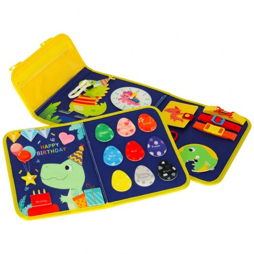 Sanse-montessori aktivitetsboard i rygsagtskuffert – blå