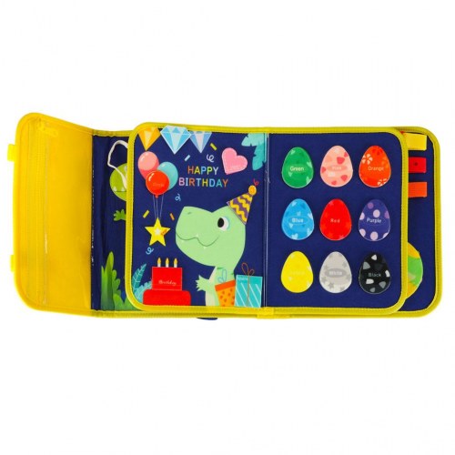 Sanse-montessori aktivitetsboard i rygsagtskuffert – blå