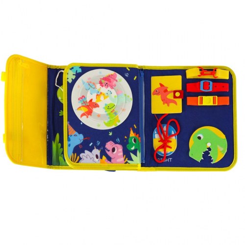 Sanse-montessori aktivitetsboard i rygsagtskuffert – blå