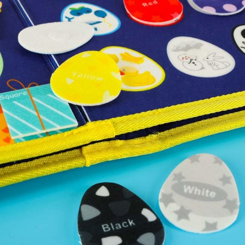 Sanse-montessori aktivitetsboard i rygsagtskuffert – blå