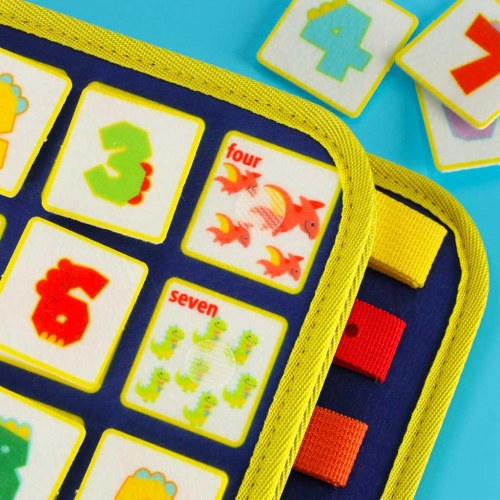 Sanse-montessori aktivitetsboard i rygsagtskuffert – blå