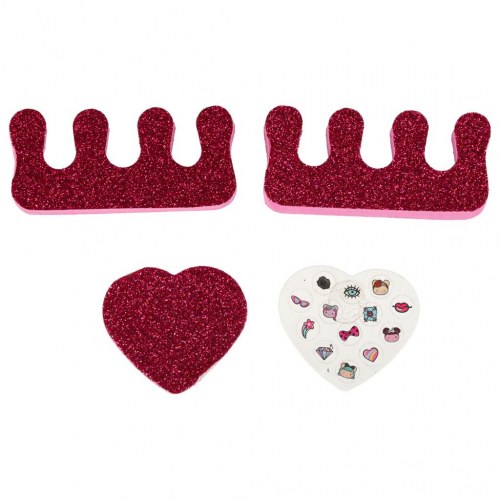 Makeup kuffert til børn – sminke- og neglesæt med spejl (pink)