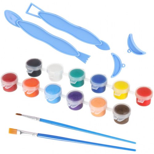 Drejeskive til keramik – kreativt sæt med ler og maling 600 g