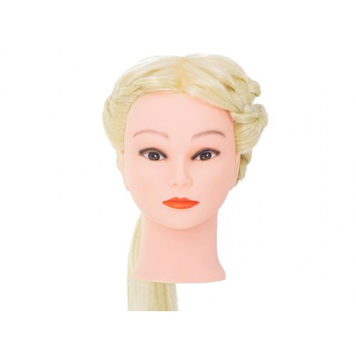 Frisør træningshoved – naturligt blond hår, 60–70 cm