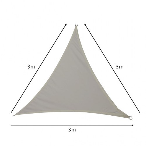 Solsejl trekant vandtæt 3×3×3 m – grå