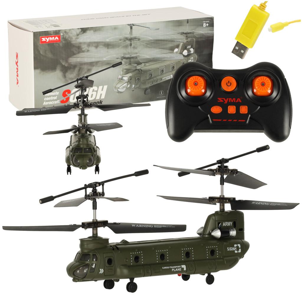 Fjernstyret helikopter drone Syma S026H-1 2,4 GHz Wi‑Fi - sort/mørkegrøn