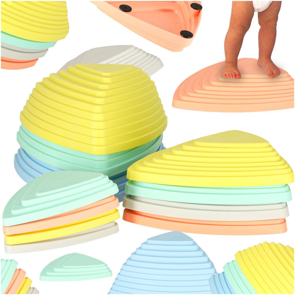 Balance sten til børn – sansesti i pastel, 11 elementer