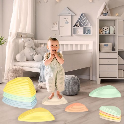 Balance sten til børn – sansesti i pastel, 11 elementer