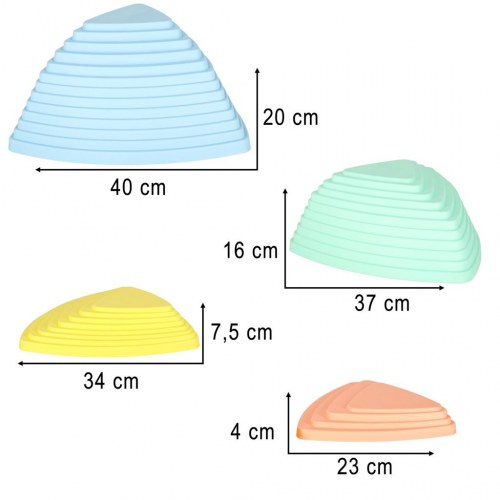 Balance sten til børn – sansesti i pastel, 11 elementer
