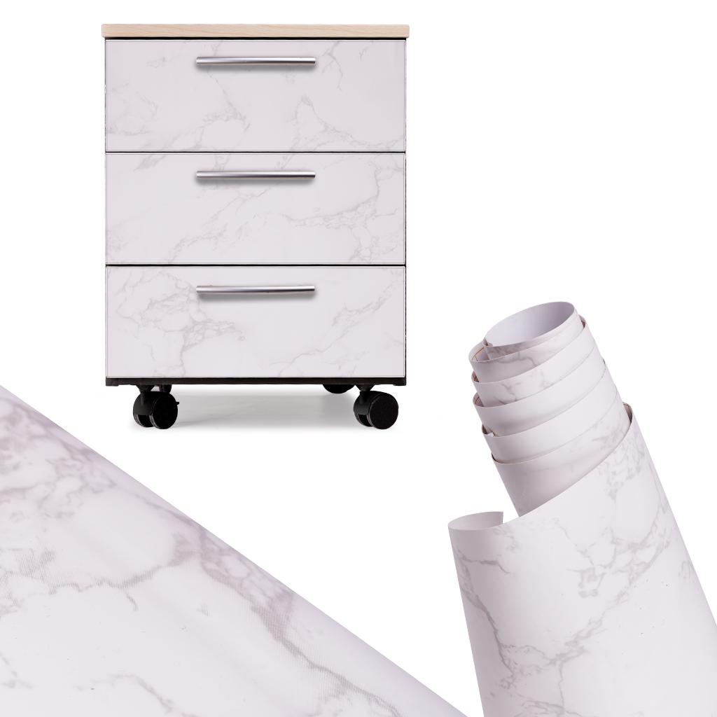 Selvklæbende folie marmor – Magnolia, hvid 1,22 × 50 m