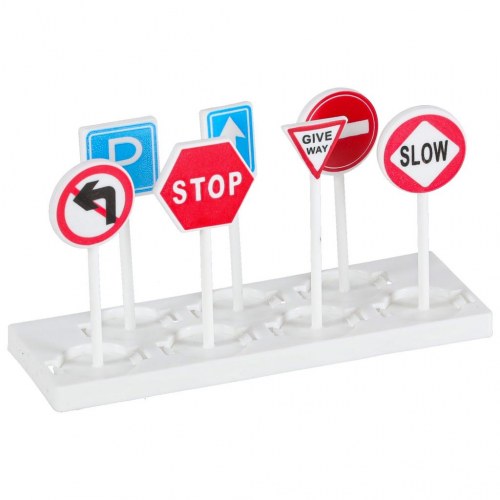 Legetøjsfly med brandvæsen – transporterfly + 3 biler og vejskilte