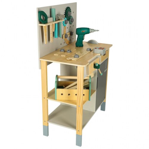 Legeværksted i træ LULILO Fikso – lille gør‑det‑selv sæt m. værktøj og lyde 86 cm