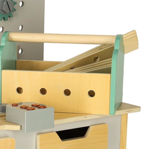 Legeværksted i træ LULILO Fikso – lille gør‑det‑selv sæt m. værktøj og lyde 86 cm