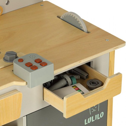 Legeværksted i træ LULILO Fikso – lille gør‑det‑selv sæt m. værktøj og lyde 86 cm