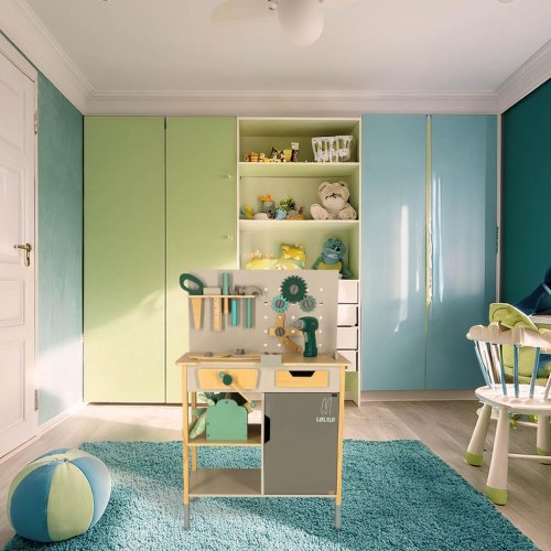 Legeværksted i træ LULILO Fikso – lille gør‑det‑selv sæt m. værktøj og lyde 86 cm