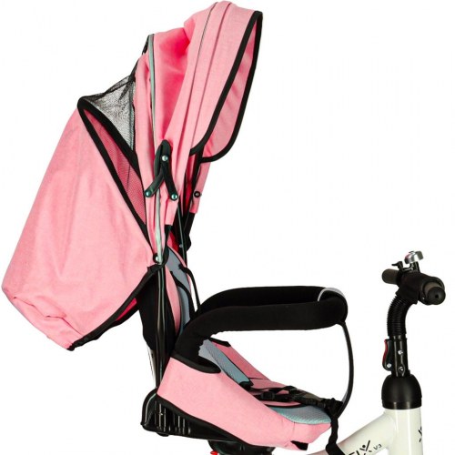 Trehjulet cykel 3-i-1 med styrebøjle og 360° drejesæde – pink