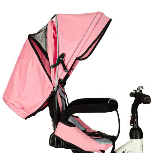 Trehjulet cykel 3-i-1 med styrebøjle og 360° drejesæde – pink