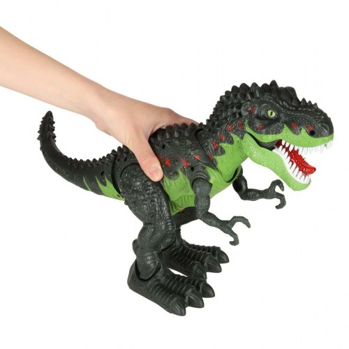 Fjernstyret legetøj: Elektronisk T‑Rex dinosaur – grøn med lys og brøl