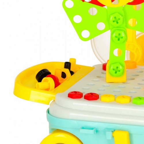 Byggelegetøj med skruer og boremaskine – 258 dele i kuffert