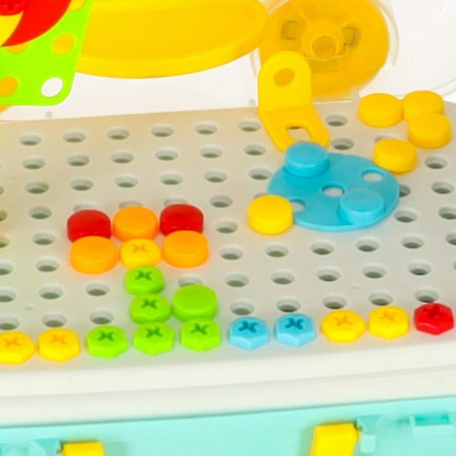 Byggelegetøj med skruer og boremaskine – 258 dele i kuffert