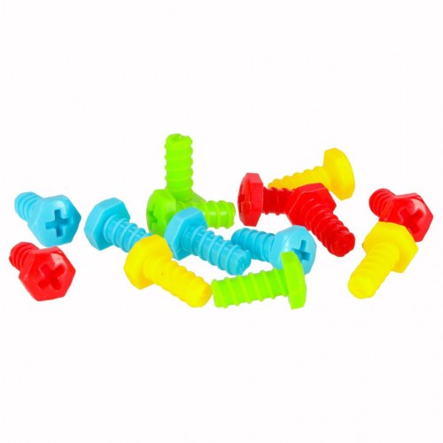 Byggelegetøj med skruer og boremaskine – 258 dele i kuffert