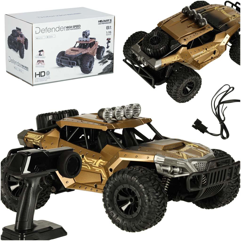 Fjernstyret offroad RC bil 20 km/t – brun (1:16)