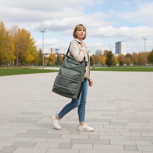 Indkøbsvogn på hjul med stel 100 cm – grå, 40 l