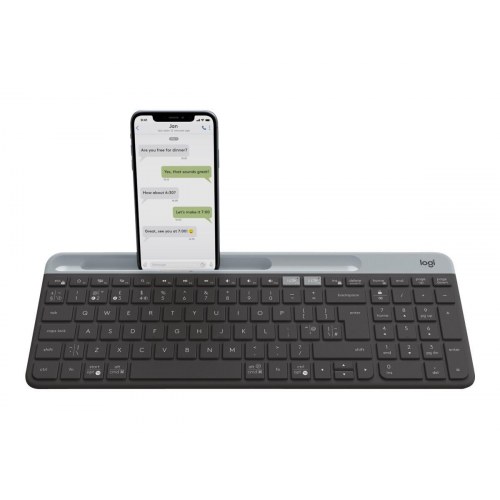 Tastatur trådløst - Logitech Slim Multi‑Device K580, Pan Nordic, grafit