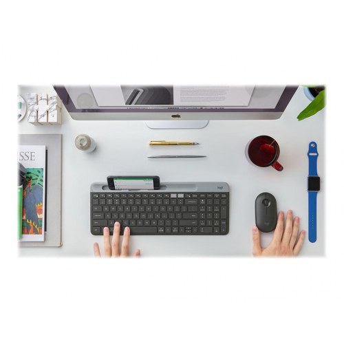 Tastatur trådløst - Logitech Slim Multi‑Device K580, Pan Nordic, grafit