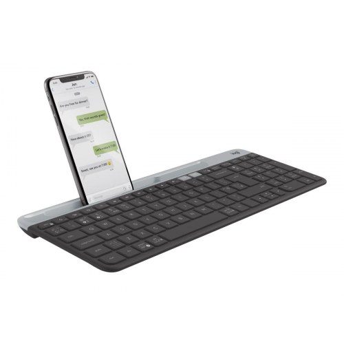 Tastatur trådløst - Logitech Slim Multi‑Device K580, Pan Nordic, grafit