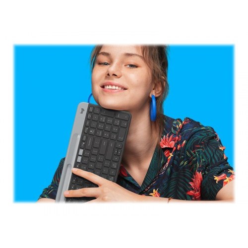 Tastatur trådløst - Logitech Slim Multi‑Device K580, Pan Nordic, grafit